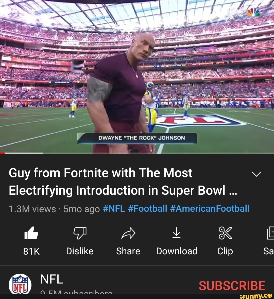 NFL's   account refers to The Rock as 'Guy from Fortnite'