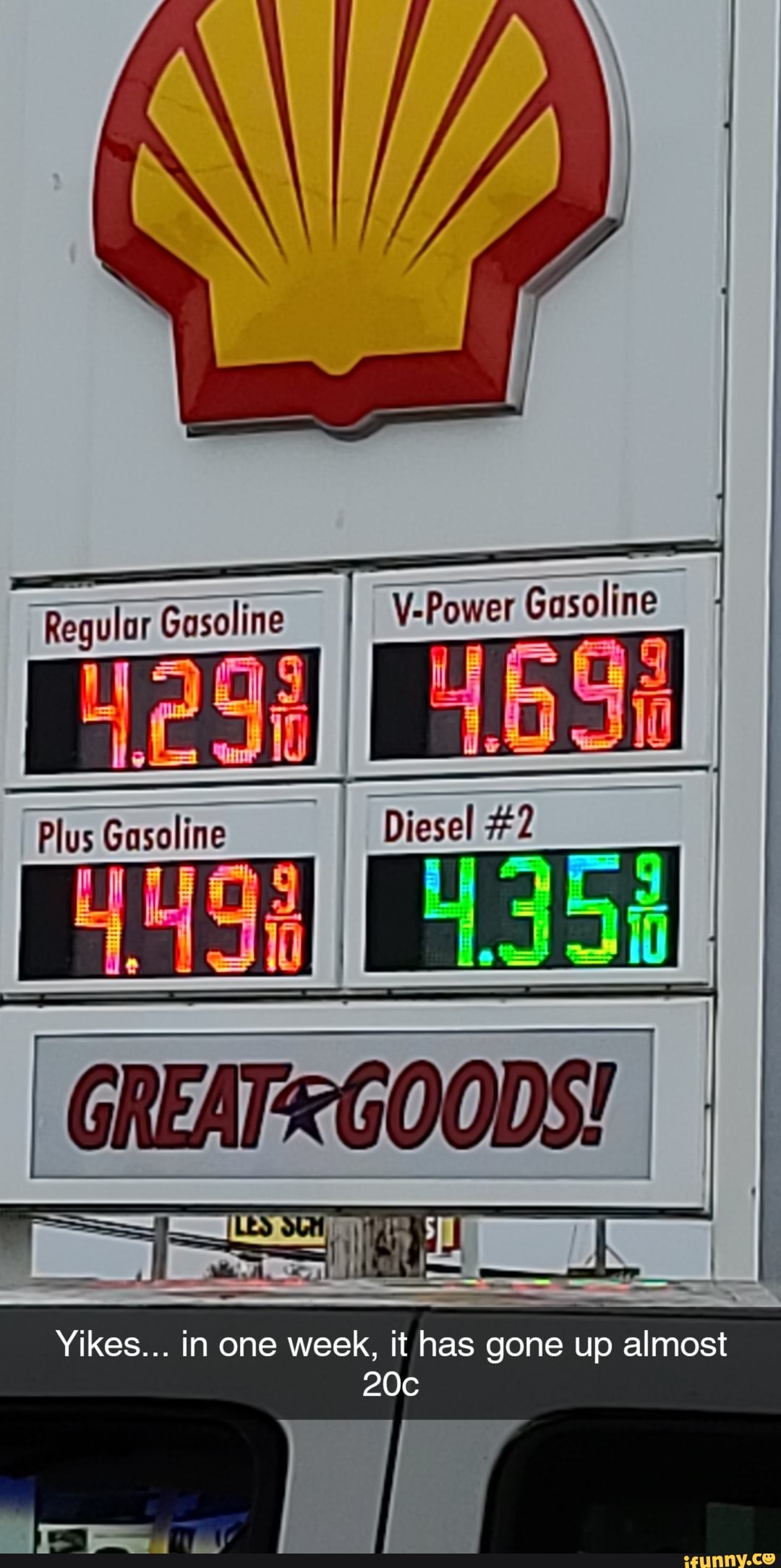Gasaline We
Plus Diesel
Power
Yikes... in one week, it has gone up almost