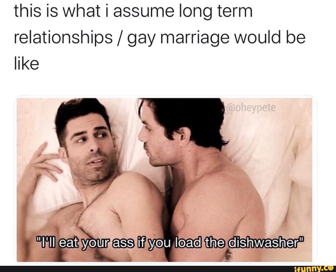 this is what i assume long term relationships gay marriage would be like.