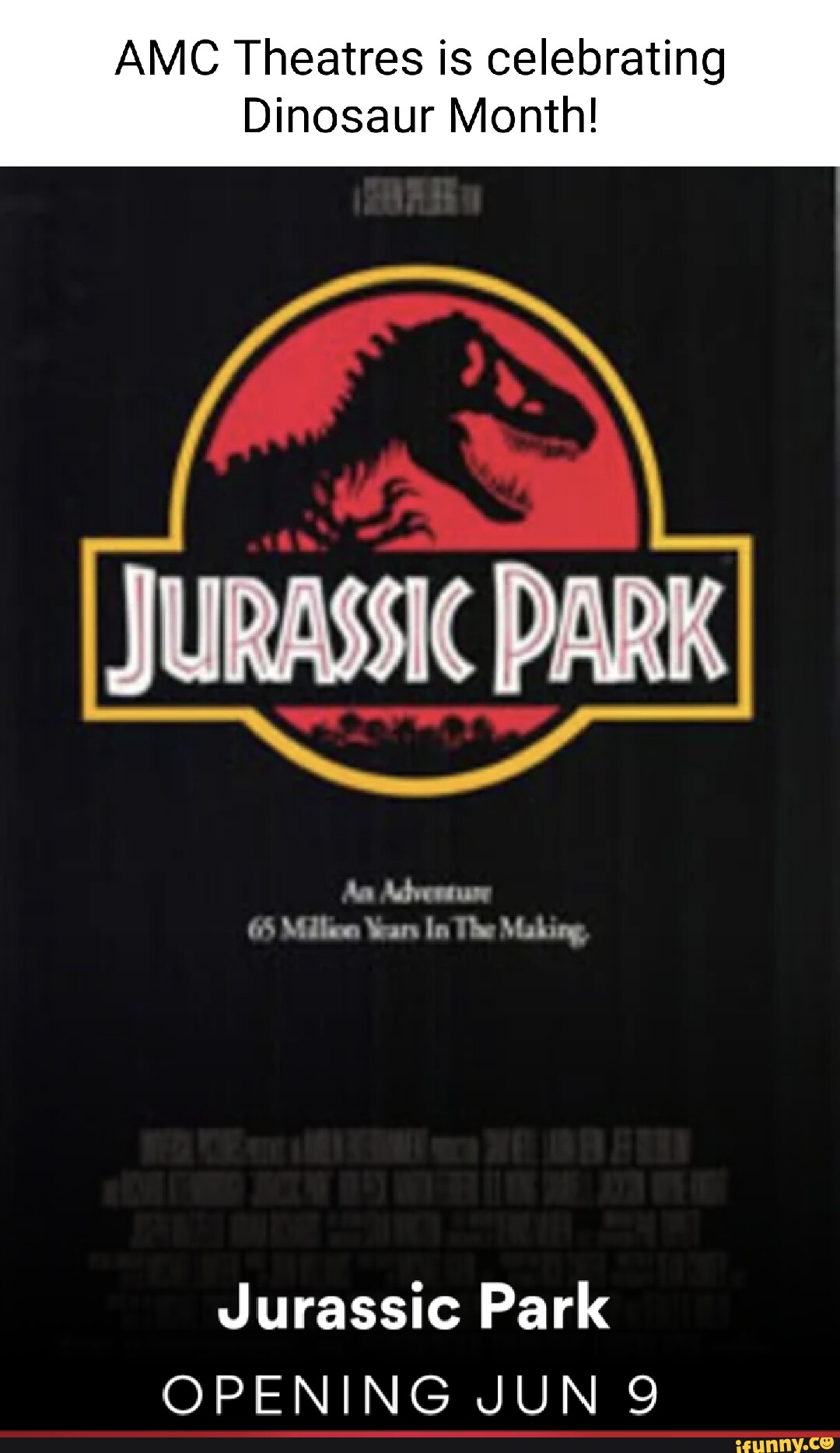 AMC Theatres is celebrating Dinosaur Month! JURASSIC PARK ha Nohvews