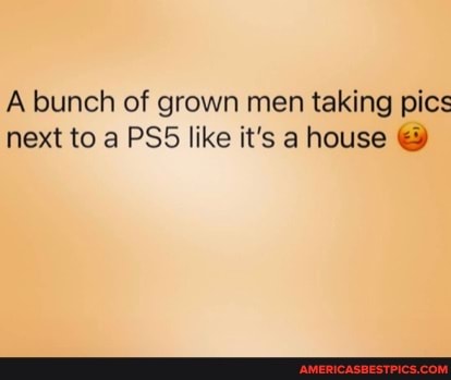 A bunch of grown men taking pics next to a PSS like it's a house @