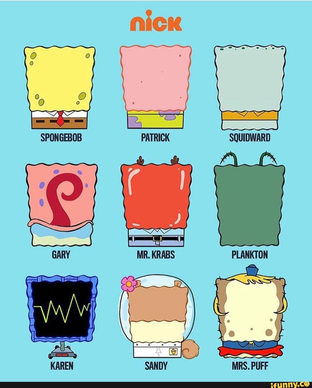 spongebob-patrick-squidward-gary-mr-krabs-plankton-sandy-mrs-puff