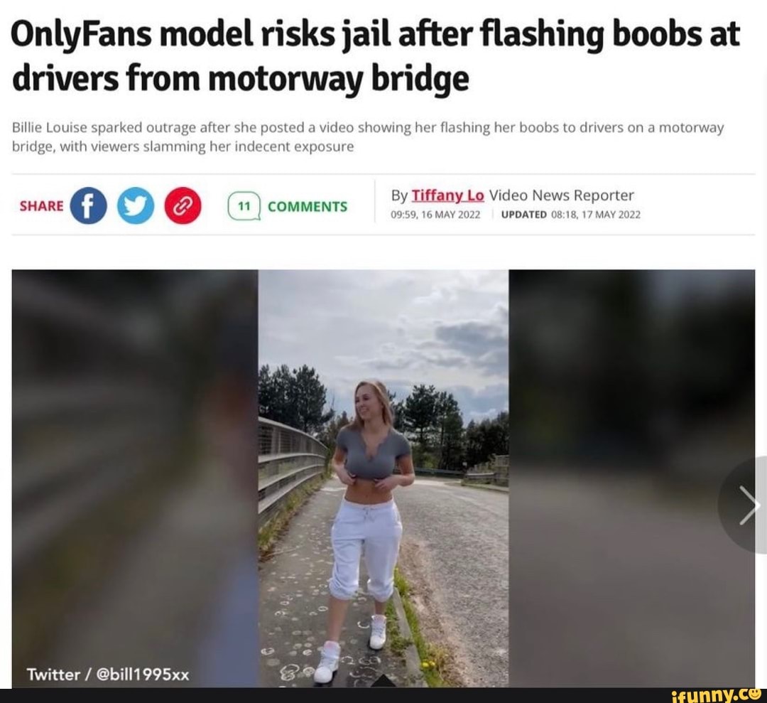 Onlyfans Model Risks Jail After Flashing Boobs At Drivers From Motorway