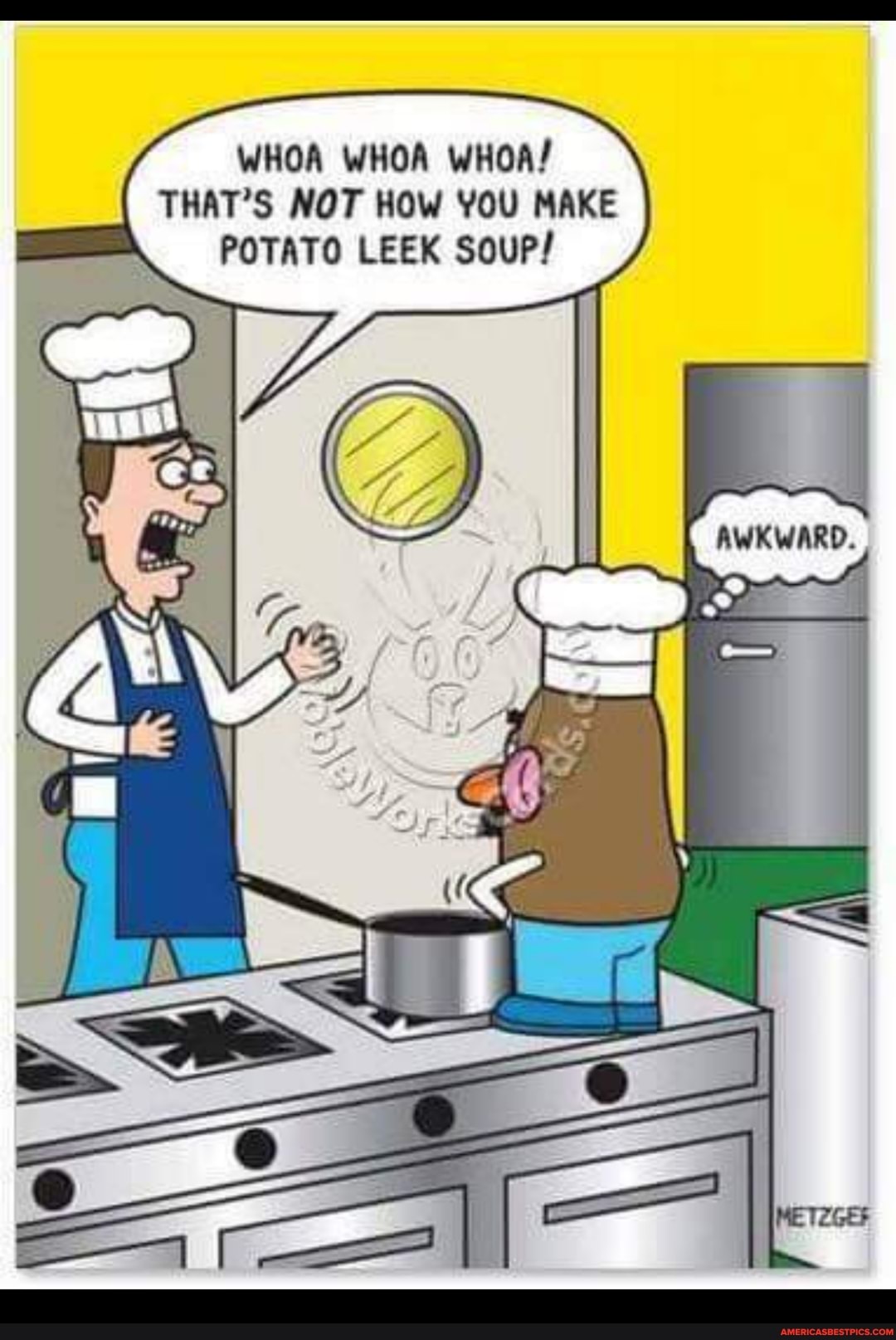 WHOA WHOA WHOA!
THAT'S NOT HOW YOU MAKE POTATO LEEK SouP/