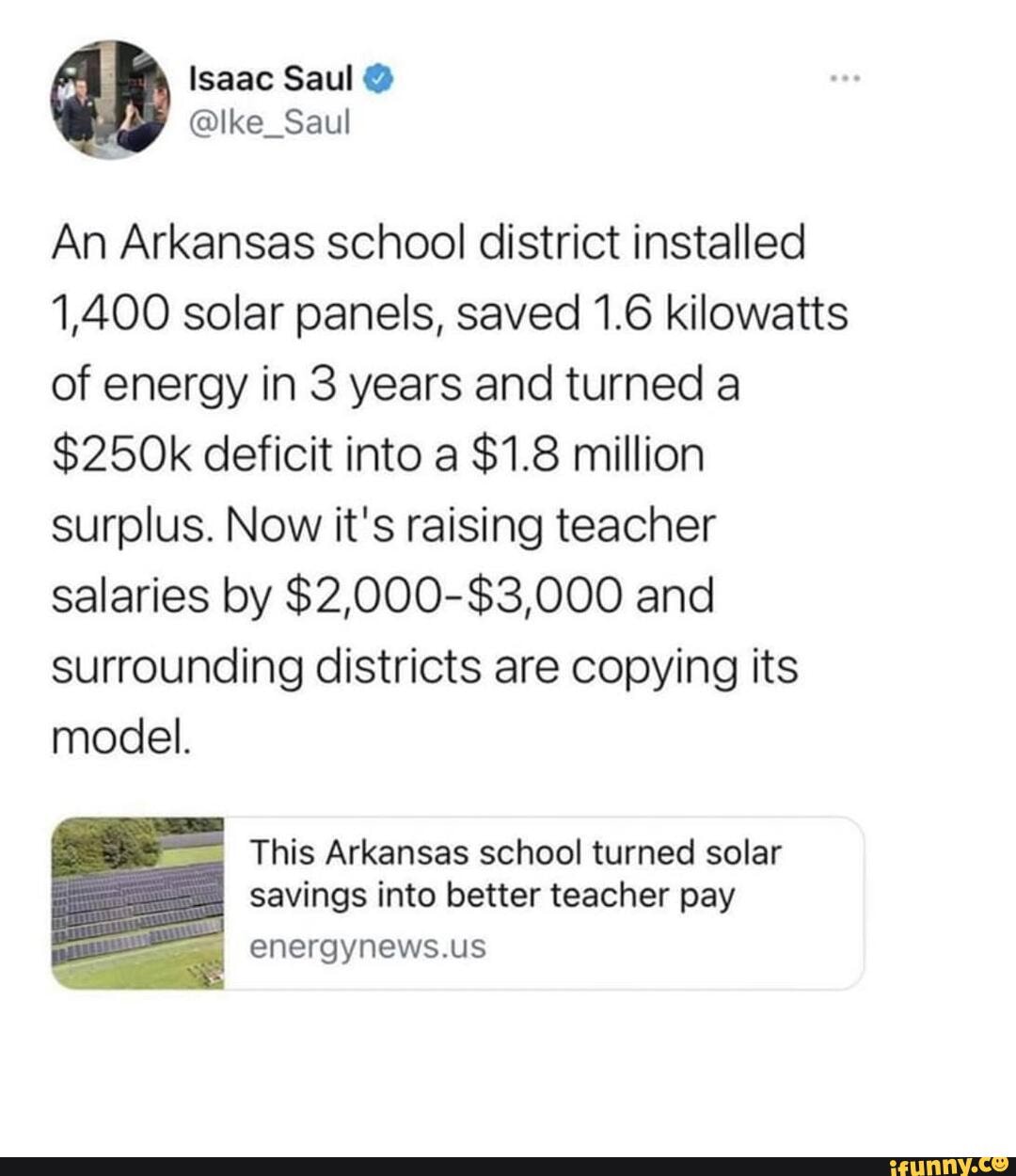 Saul lke_Saul An Arkansas school district installed 1,400 solar panels