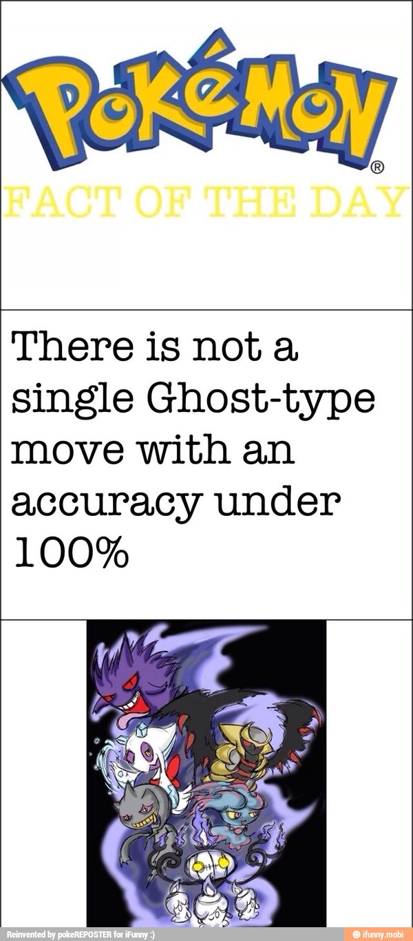 There is not a
single Ghost-type
move with an
accuracy under
100%