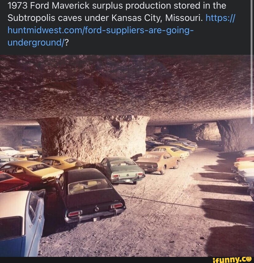 1973 Ford Maverick surplus production stored in the Subtropolis caves