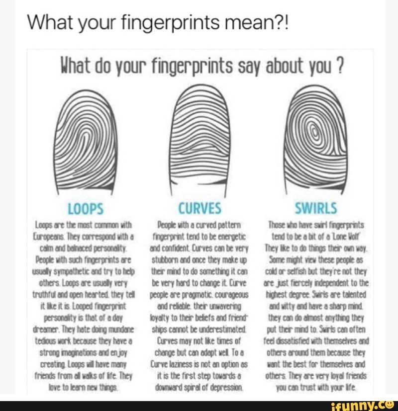 What Your Fingerprints Mean Ilhat Do Your Fingerprints Say About You