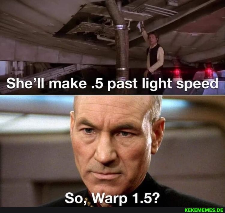 She make .5 past light speed So, Warp 1.5?