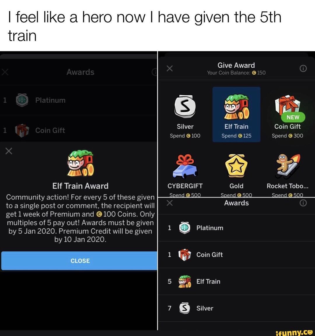 I feel like a hero now I have given the 5th
train