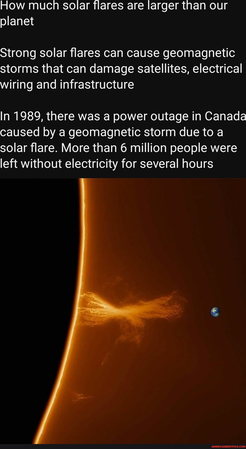 How much solar flares are larger than our Strong solar flares