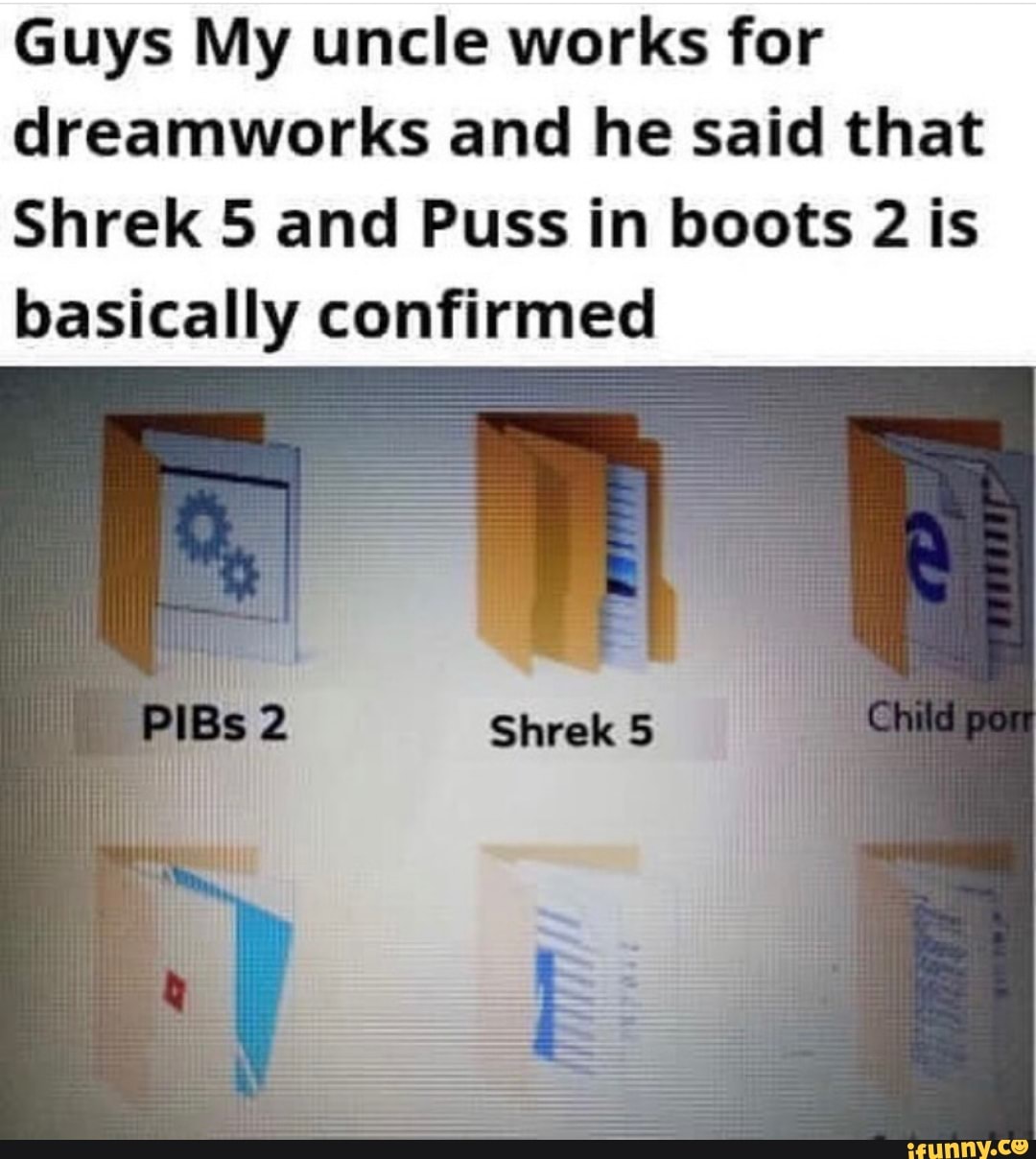 Guys My Uncle Works For Dreamworks And He Said That Shrek 5 And Puss In Boots 2 Is Basically Confirmed Ifunny - shrek bottom roblox