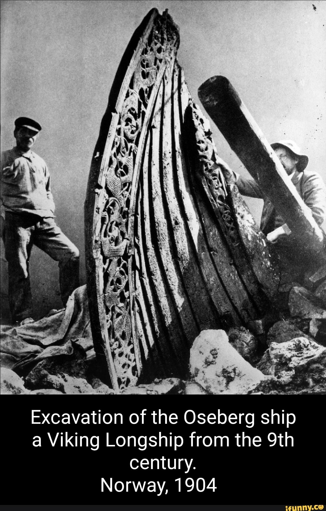 Excavation Of The Oseberg Ship A Viking Longship From The Century ...