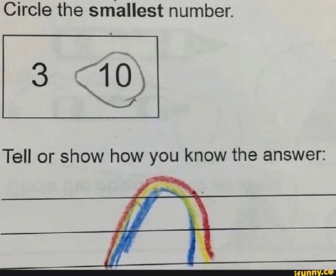 Circle The Smallest Number Tell Or Show How You Know The Answer IFunny circle-the-smallest-number-tell-or-show-how-you-know-the-answer-ifunny
