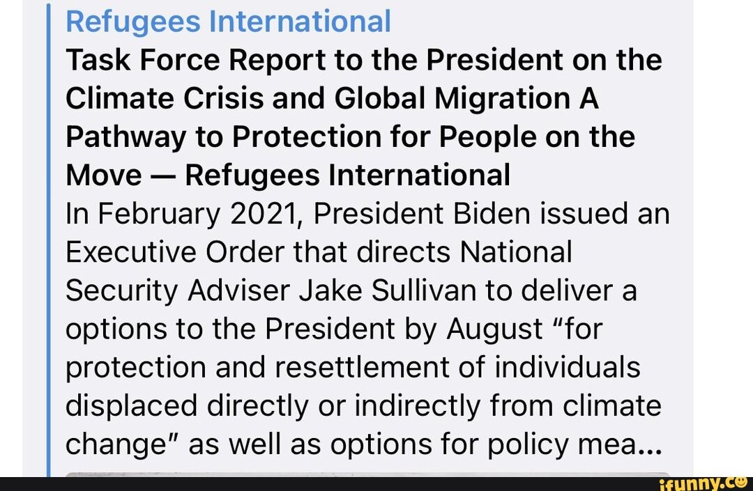 Refugees International Task Force Report to the President