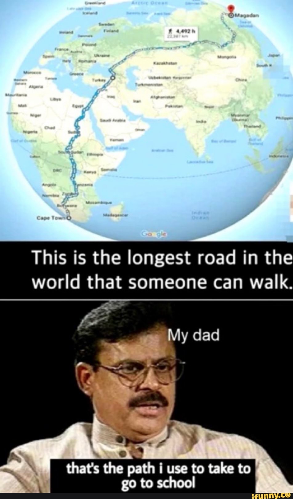 This is the longest road in the
world that someone can walk.
go to school