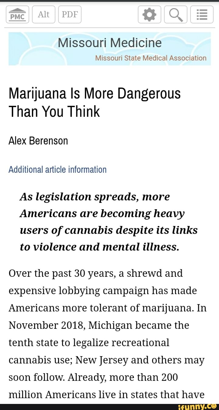 Missouri Medicine Marijuana Is More Dangerous Than You Think Alex ...