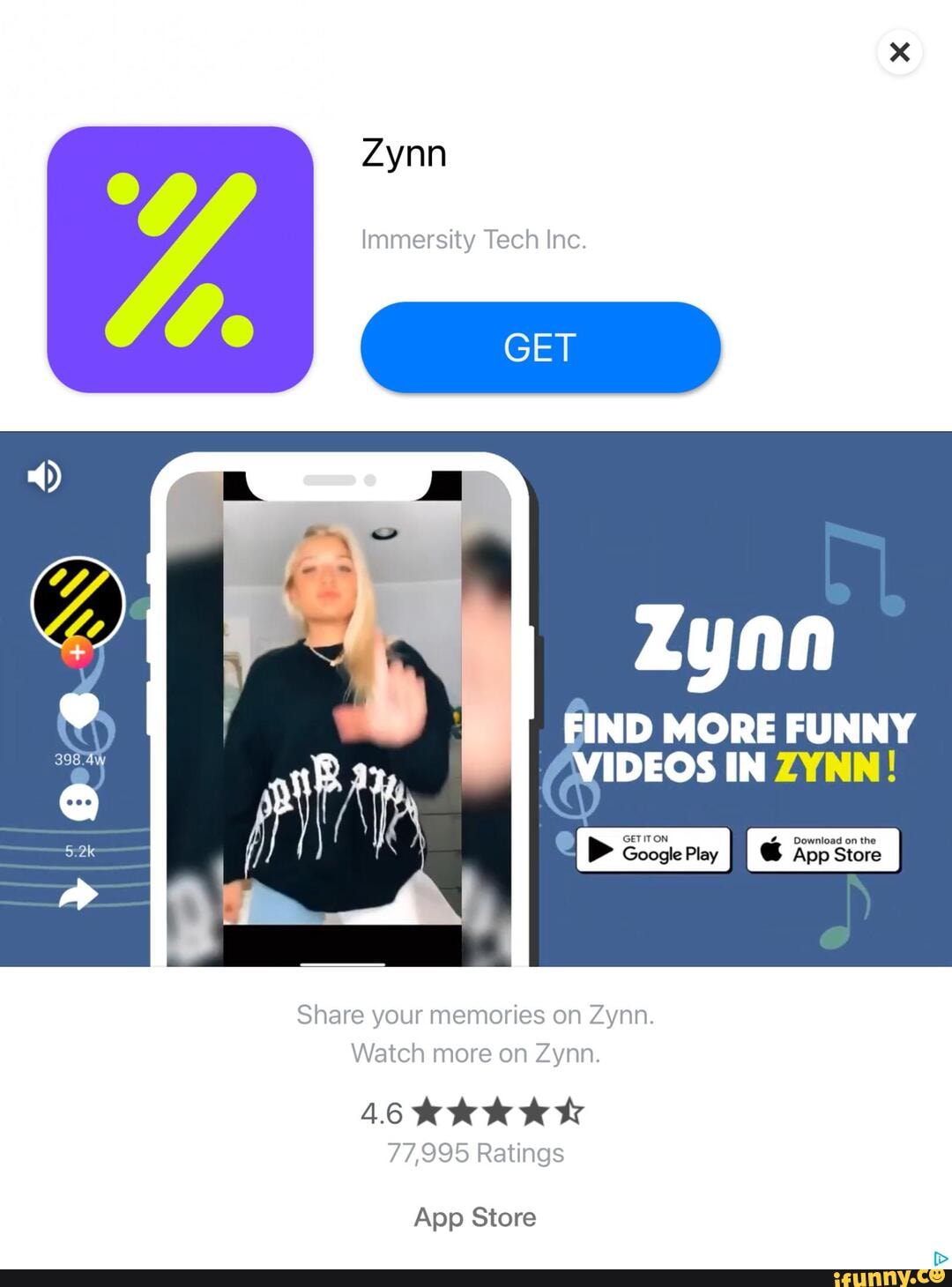 Zynn Immersity Tech Inc. GET LT Zynn FIND MORE FUNNY VIDEOS IN ZYNN!  GETITON Google Play @