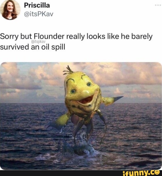 I hate it here Priscilla itsPKav Sorry but Flounder really looks like
