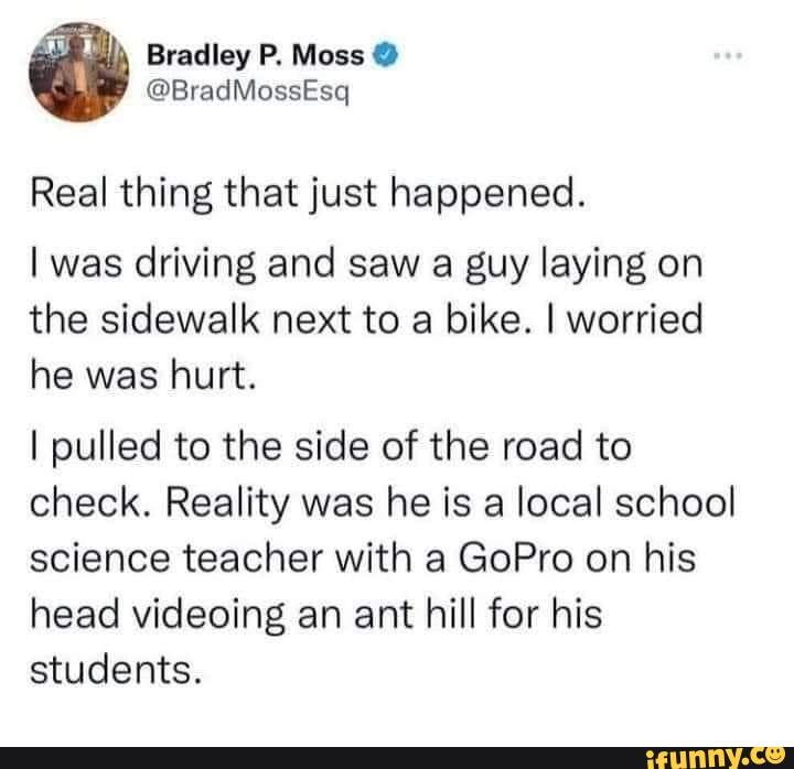 Bradley P. Moss Real Thing That Just Happened. I Was Driving And Saw A ...