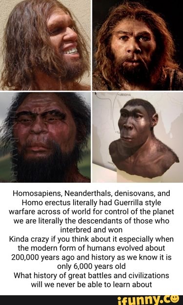 Homosapiens, Neanderthals, Denisovans, And Homo Erectus Literally Had ...