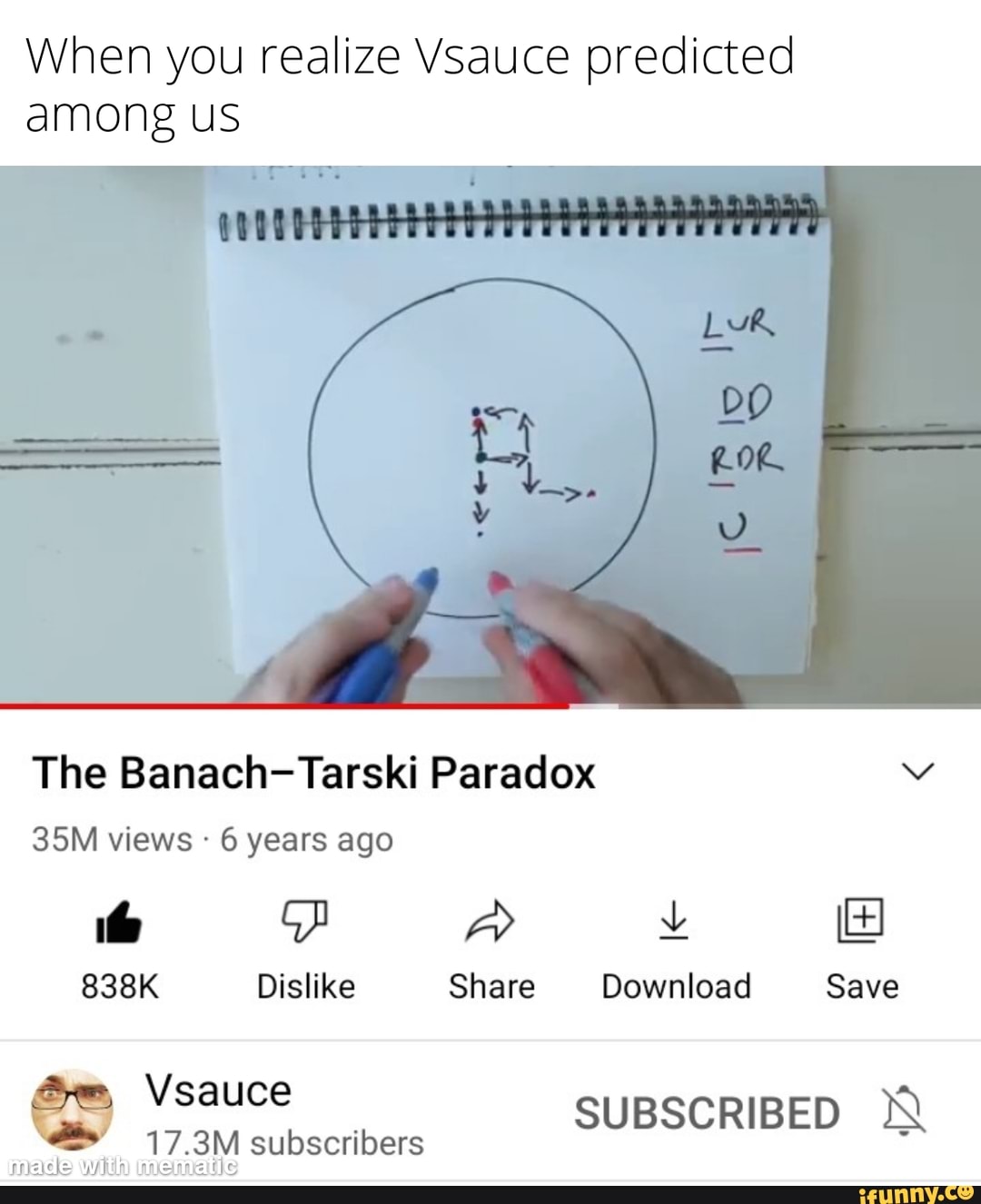 When You Realize Vsauce Predicted Among Us The Banach-Tarski Paradox ...