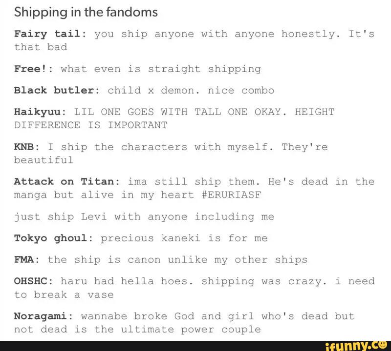 Shipping In The Fandoms Fairy Tail You Ship Anyone With Anyone Honestly It S That Bad Free