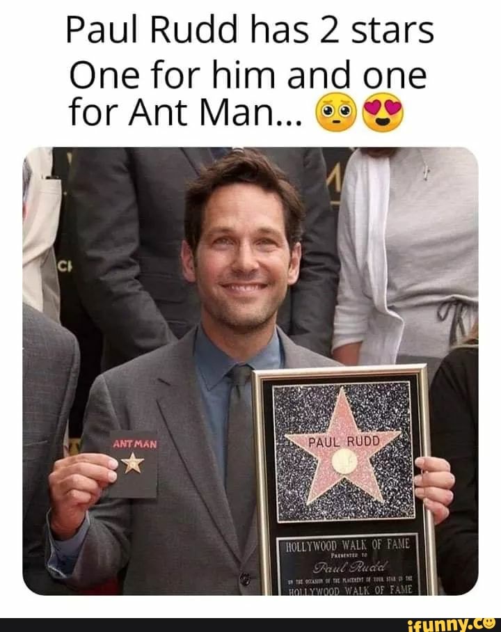 Paul Rudd has 2 stars
One for him and one for Ant Man...