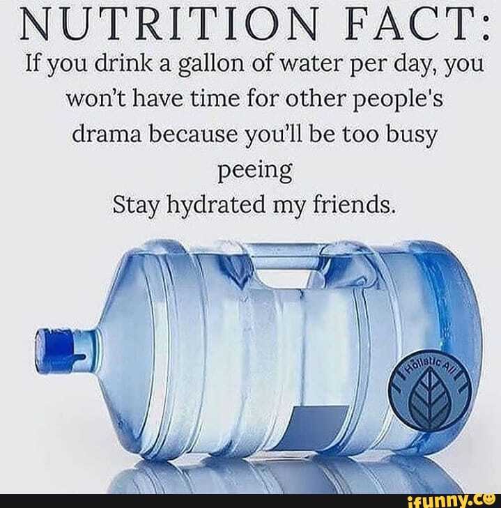 Nutrition Fact If You Drink A Gallon Of Water Per Day You Wont Have Time For Other Peoples 7721