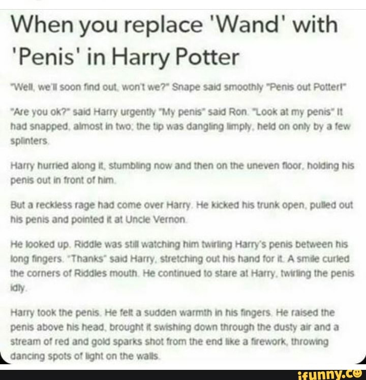 When you replace 'Wand' with 'Penis' in Harry Potter iFunny