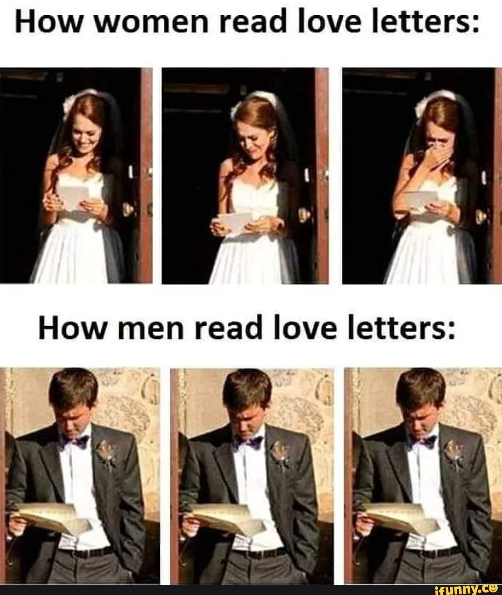 How women read love letters: