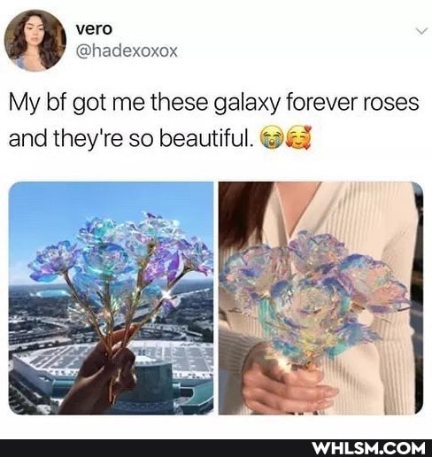 My bf got me these galaxy forever roses and they're so beautiful.