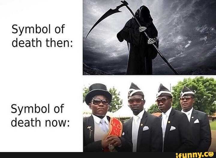 Symbol of death then:
death now: