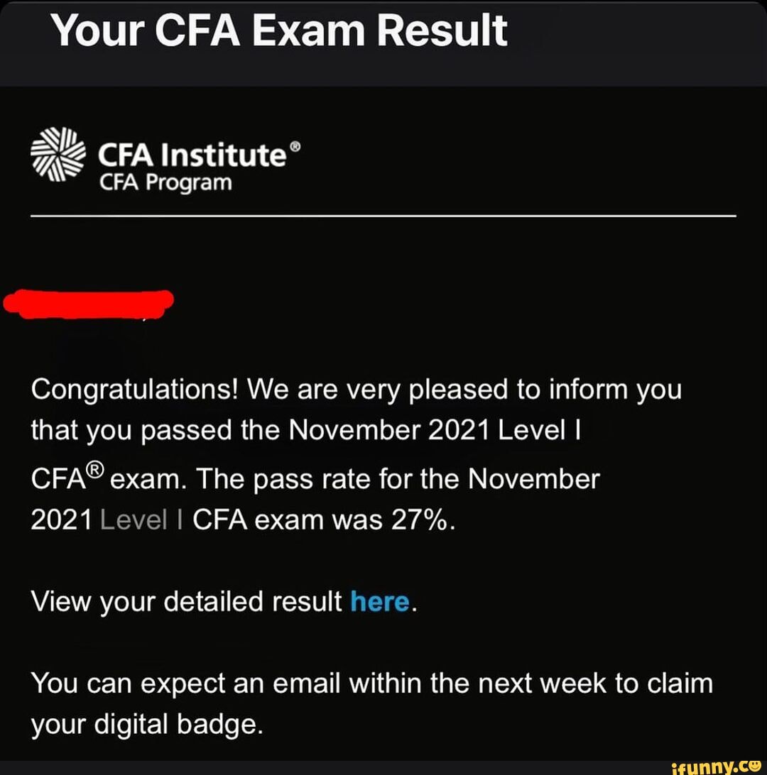 Your CFA Exam Result CFA CFA Program Congratulations! We Are Very ...