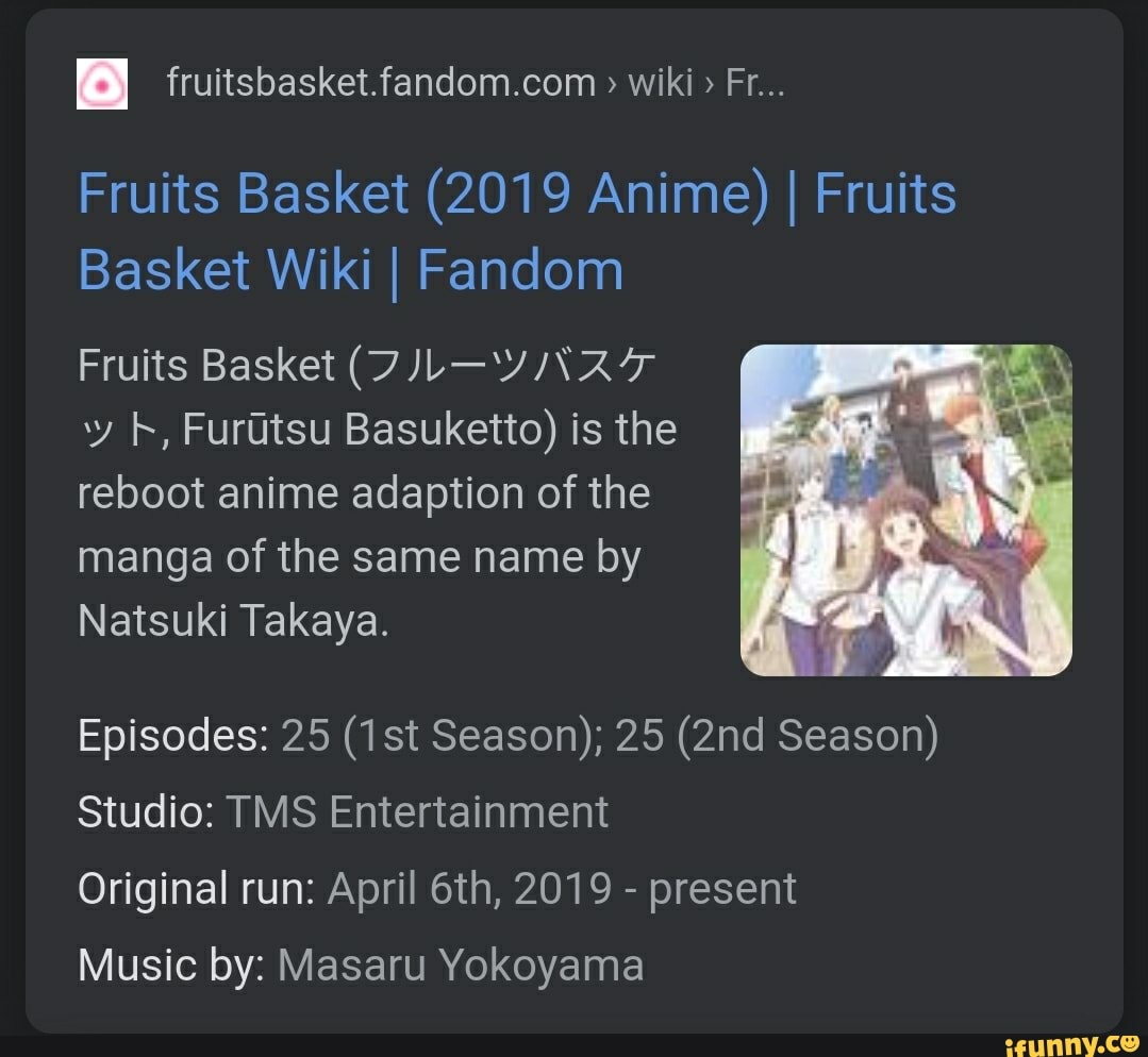 wiki Fr... Fruits Basket (2019 Anime) I Fruits Basket Wiki I Fandom Fruits  Basket (JJL-YINAZT '
