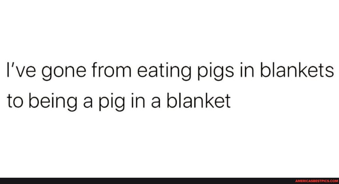 I've gone from eating pigs in blankets to being a pig in a blanket