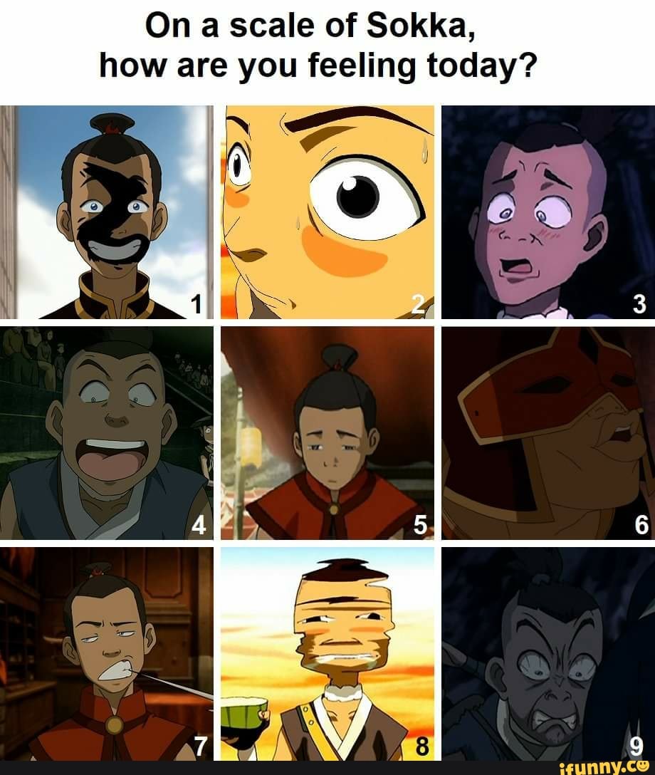 On A Scale Of Sokka How Are You Feeling Today Ifunny
