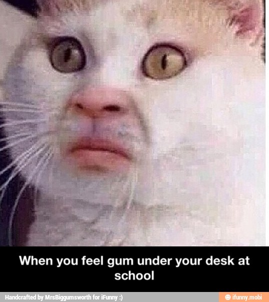 When you feel gum under your desk at school - When you feel gum under