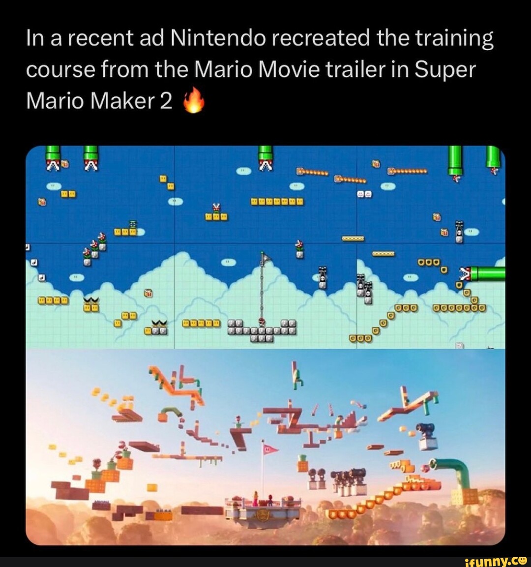 In Arecent Ad Nintendo Recreated The Training Course From The Mario Movie Trailer In Super Mario 3455