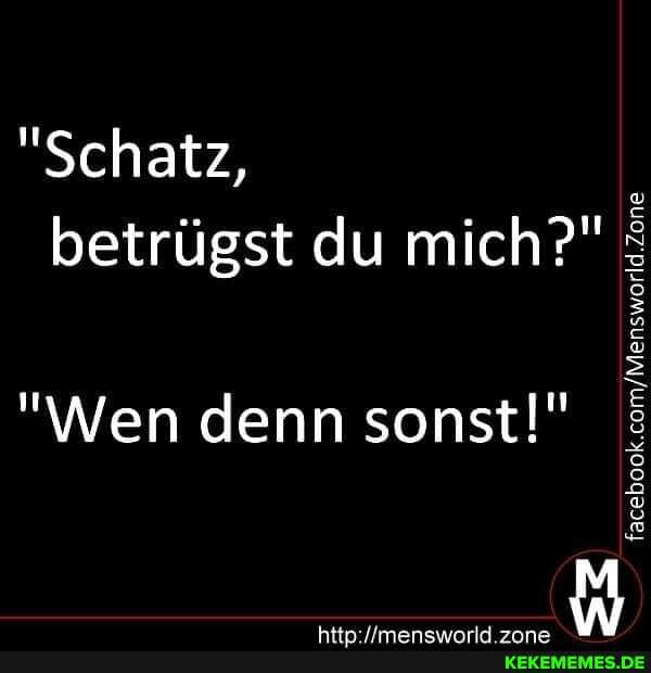 "Schatz, betrügst du mich?"
"Wen denn sonst!"