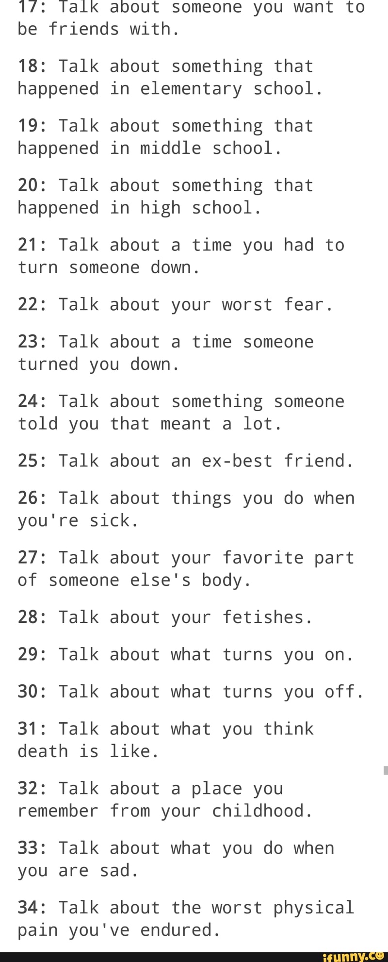 To about things talk 100 Things