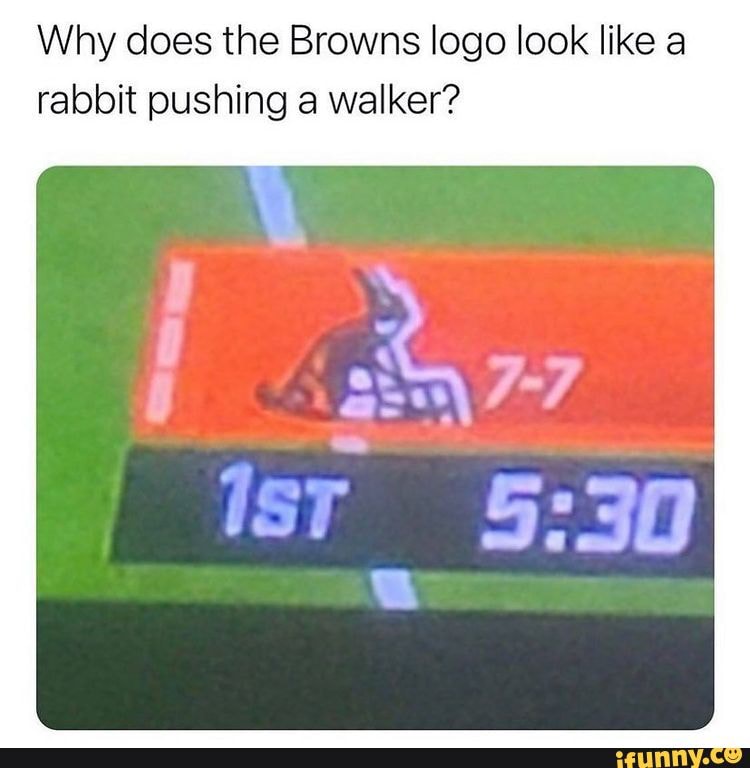 StainsOfConcern on X: Why does the Browns logo look like a rabbit pushing  a walker?  / X