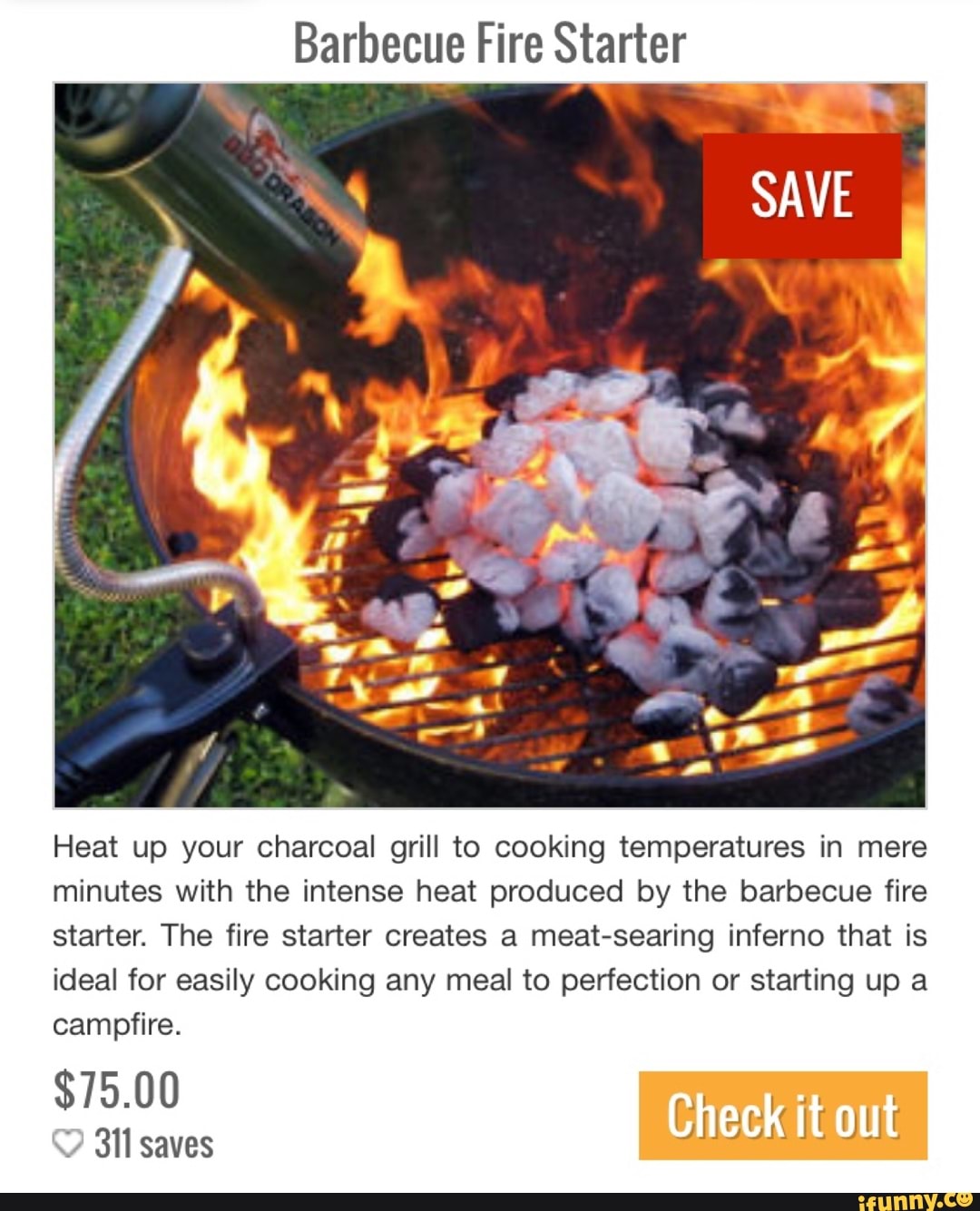 Barbecue Fire Starter Heat up your charcoal grill to cooking