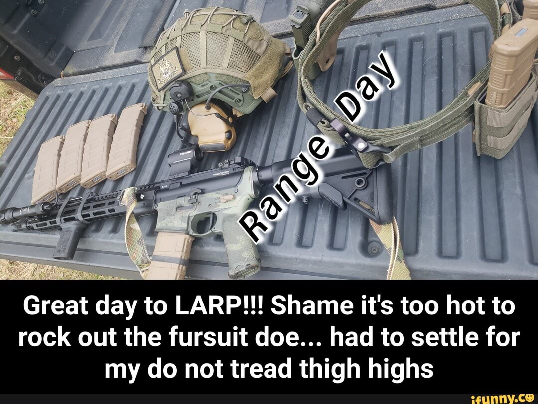 Great day to LARP!!! Shame it's too hot to
rock out the fursuit doe... had to settle for
my do not tread thigh highs - Great day to LARP!!! Shame it's too hot to rock out the fursuit doe... had to settle for my do not tread thigh highs