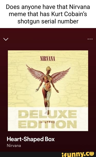 Does anyone have that Nirvana meme that has Kurt Cobain's shotgun ...