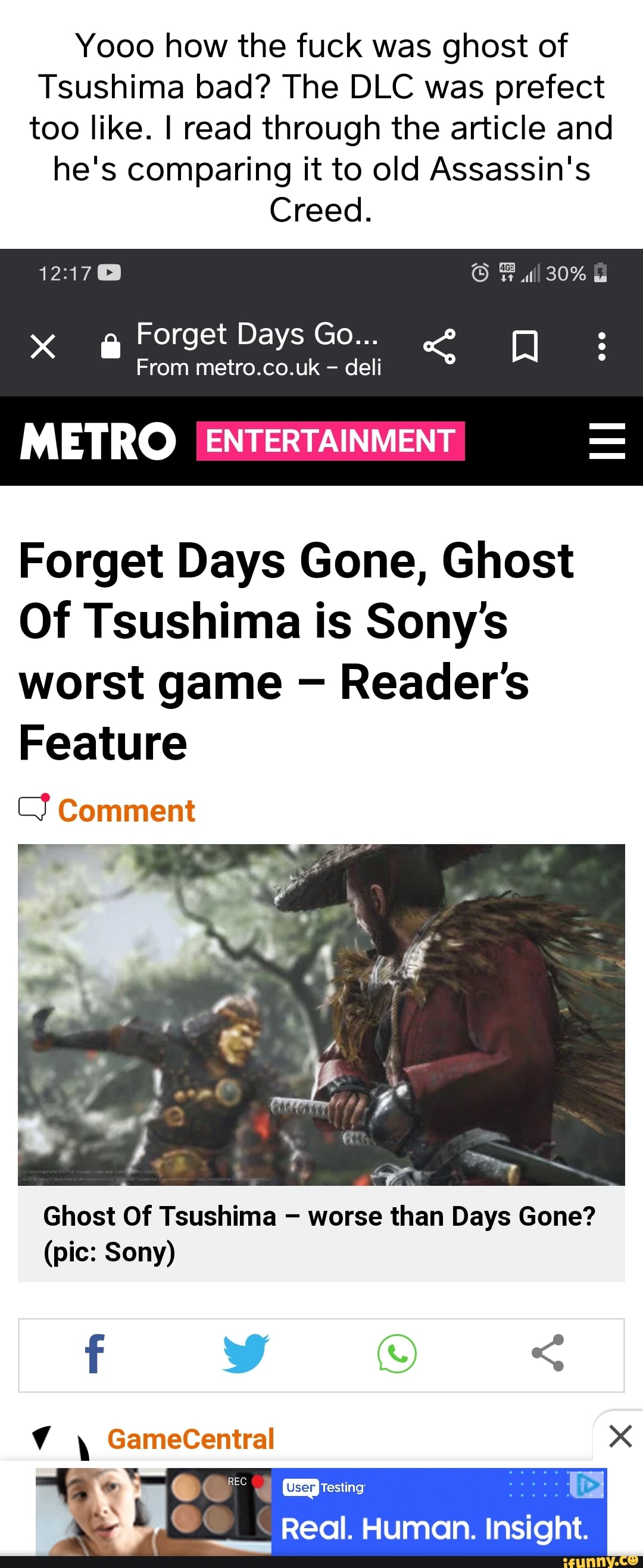 Forget Days Gone, Ghost Of Tsushima is Sony's worst game