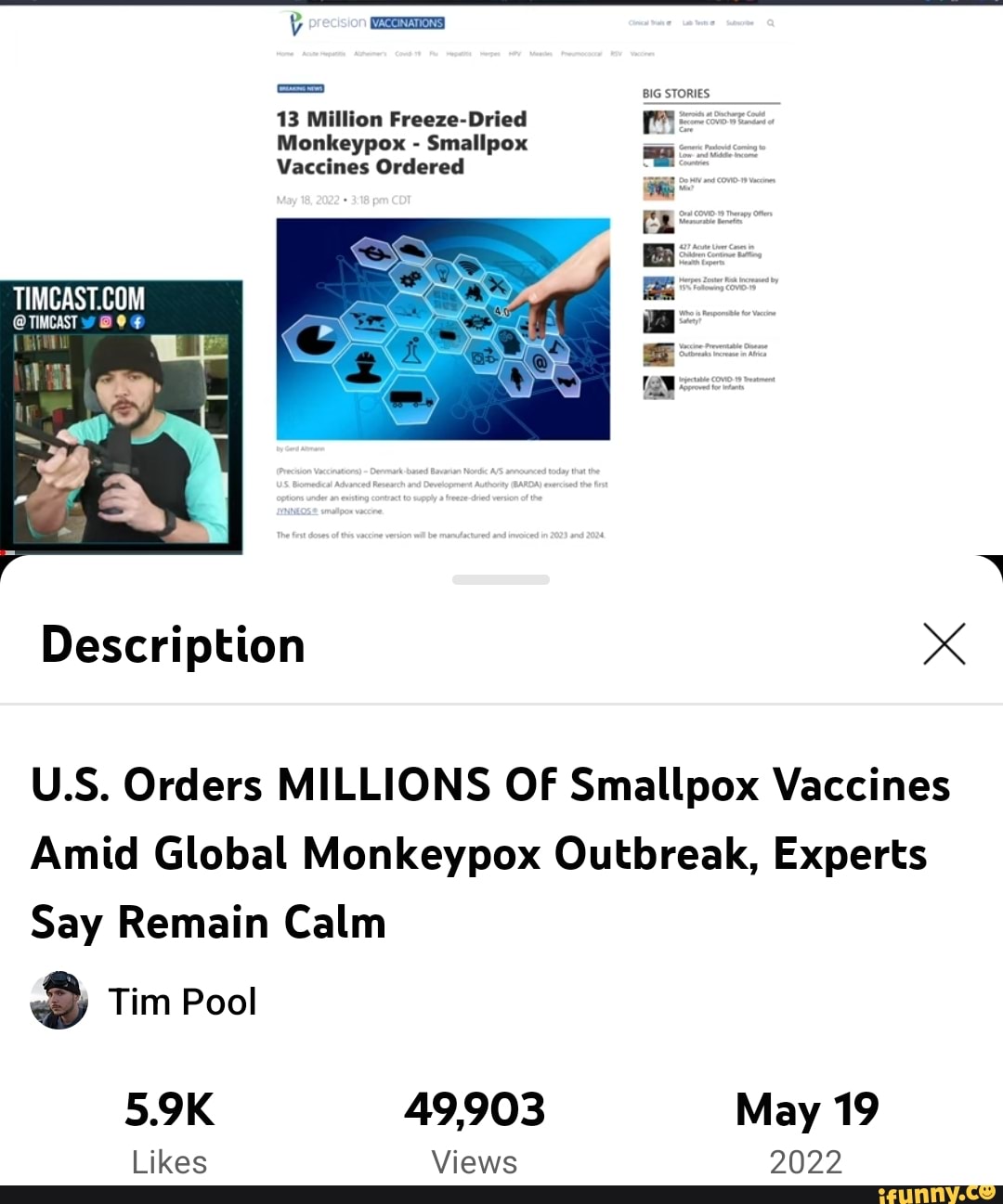 - BiG STORES. 13 Million Freeze-Dried Monkeypox - Smallpox Vaccines ...