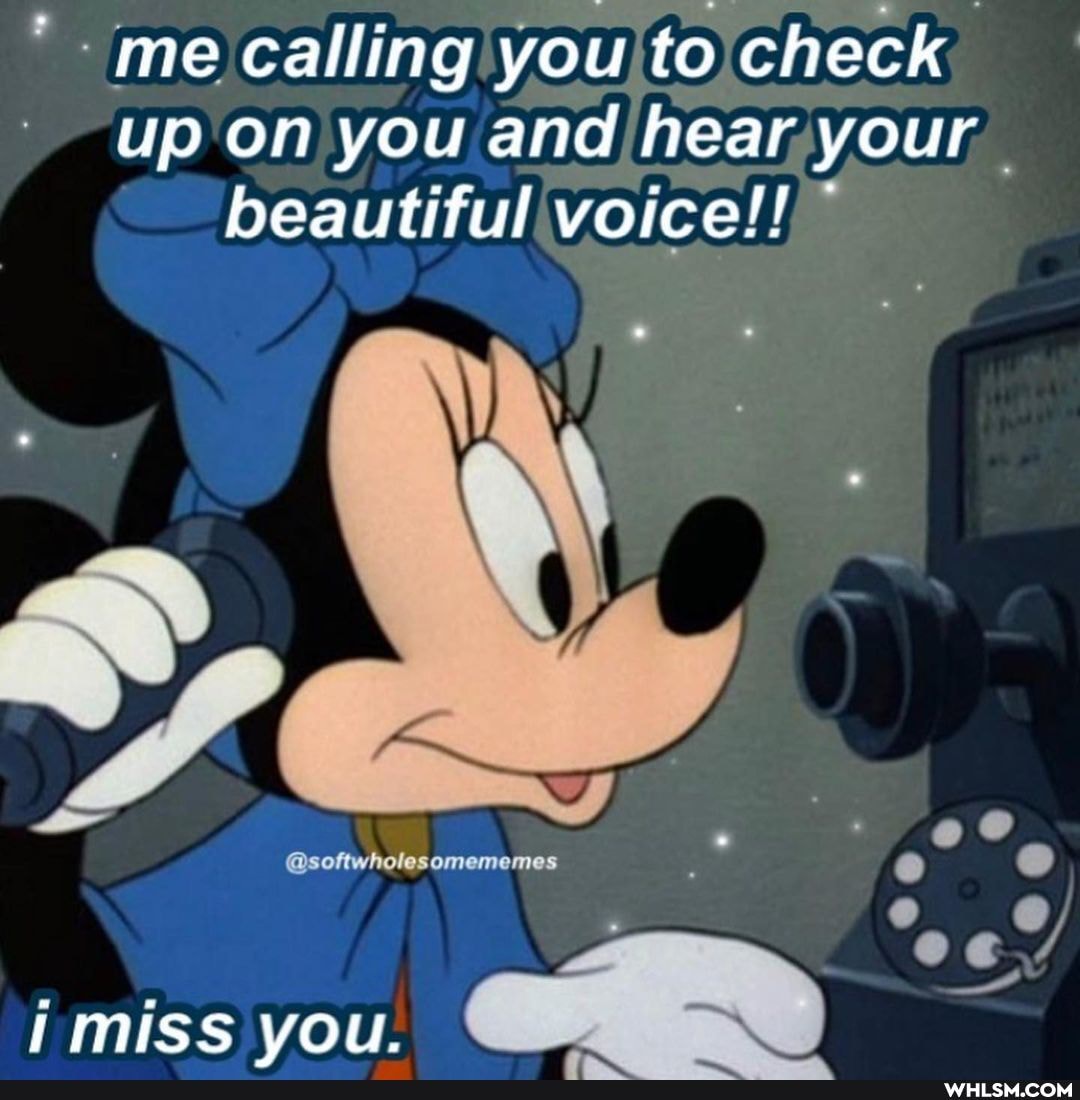 me calling you to check up on you and hear your beautiful voice!!
@softwholesomememes
miss you,
