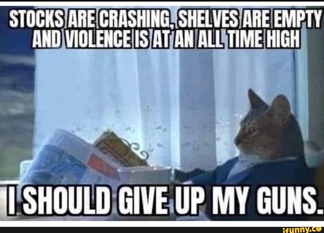STOGKS CRASHING, SHELVES ARE EVIPTY AND) VIGLENCE AT AN ALL THVE KIGH T