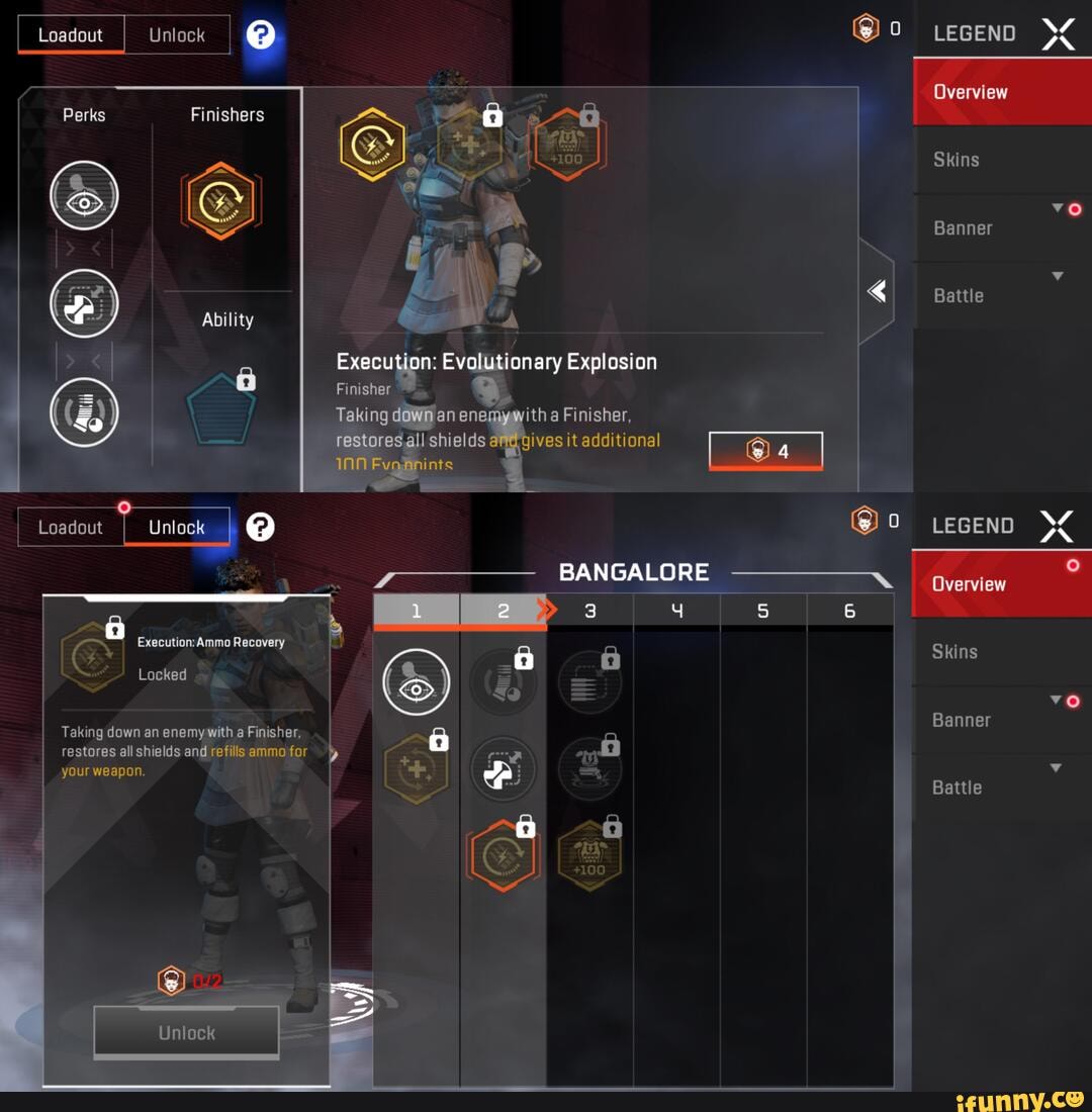 Loadout Unlock ee Perks Finishers Ability Loadout Execution Ammo